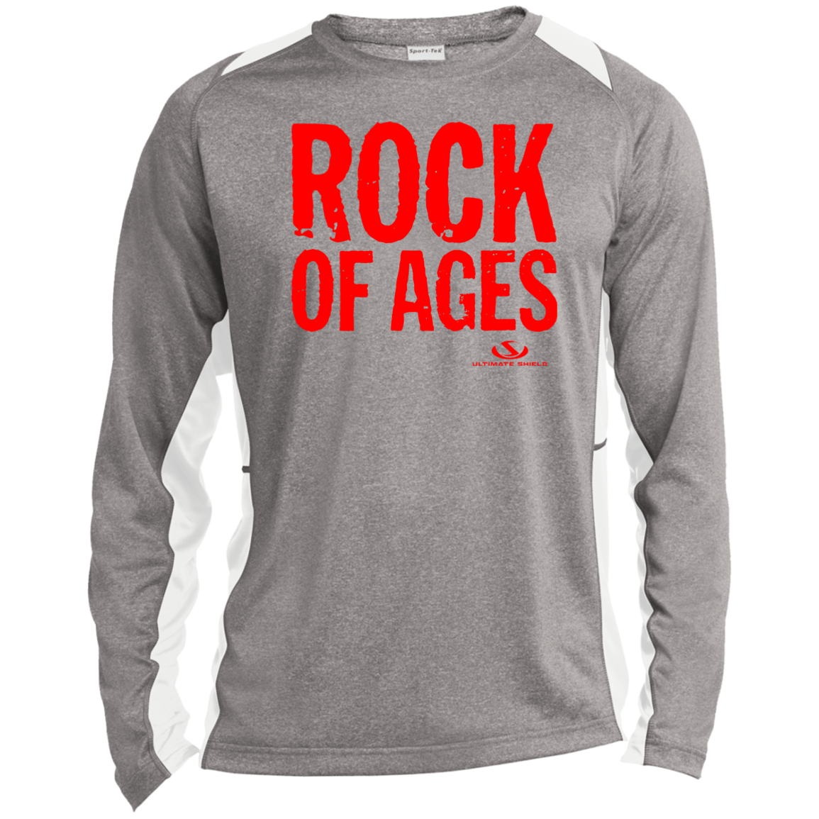 ROCK OF AGES Long Sleeve Heather Colorblock Performance Tee